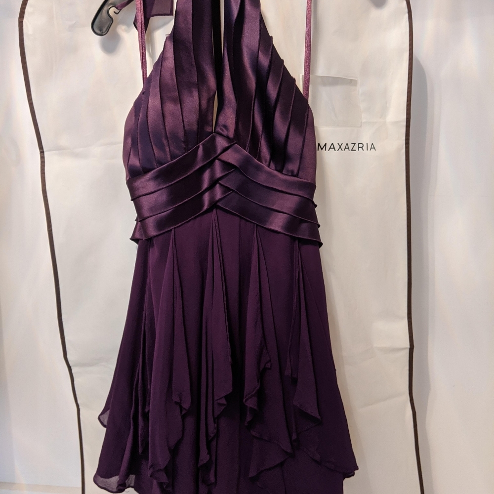 BCBGMAXAZRIA Purple Halter Dress